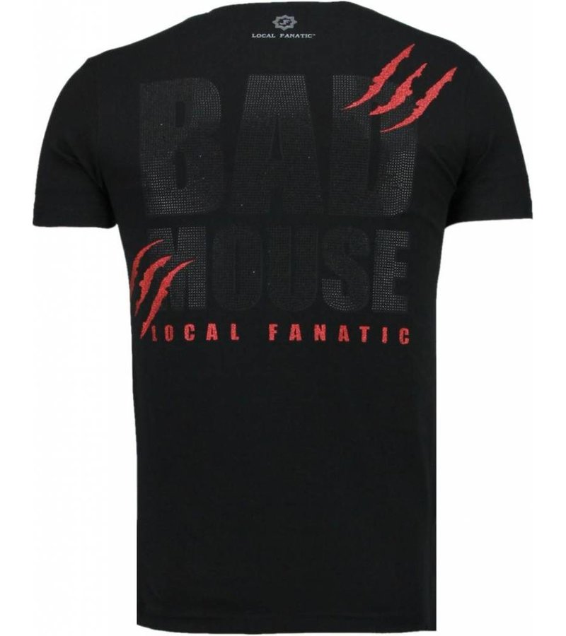 Local Fanatic Bad Mouse - Rhinestone T-shirt - Black