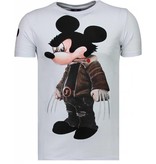 Local Fanatic Bad Mouse - Rhinestone T-shirt - White