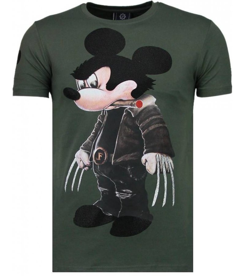 Local Fanatic Bad Mouse - Rhinestone T-shirt - Green