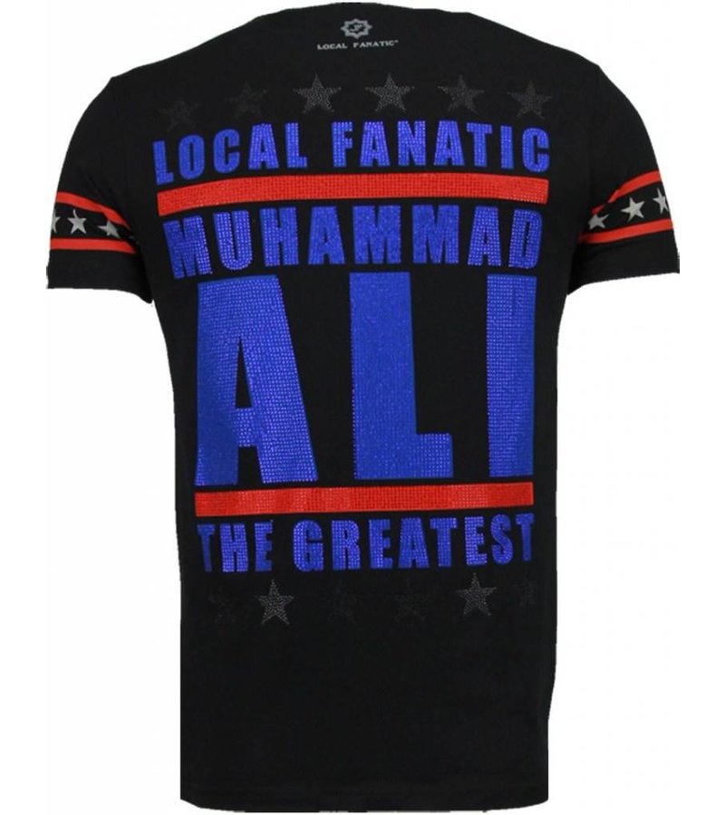 Local Fanatic Muhammad Ali - Rhinestone T-shirt - Black