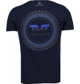 Local Fanatic Golden Boy Mayweather - Rhinestone T-shirt - Navy