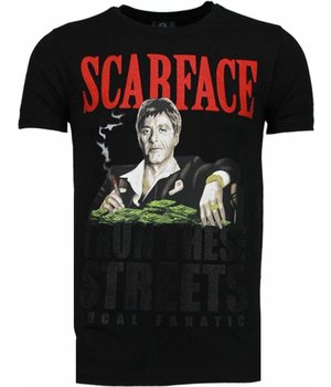 Local Fanatic Scarface Boss - Rhinestone T-shirt - Black