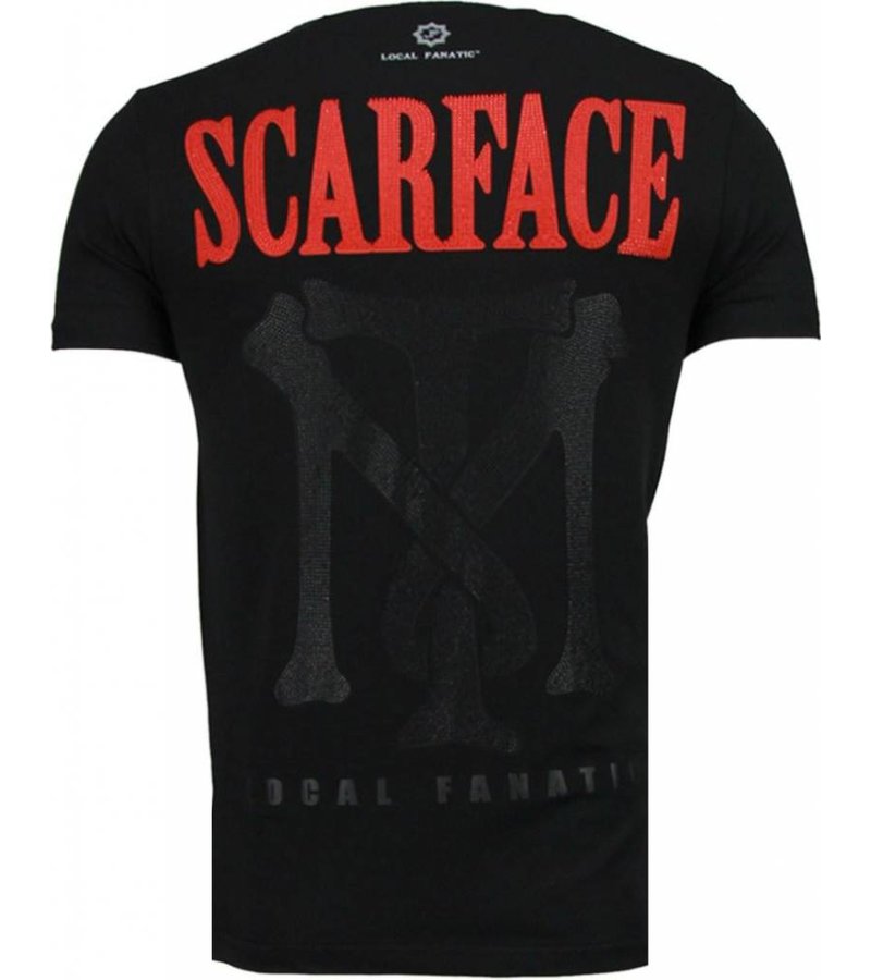 Local Fanatic Scarface Boss - Rhinestone T-shirt - Black