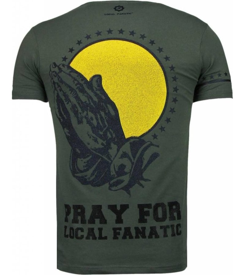 Local Fanatic Jesus - Rhinestone T-shirt - Green
