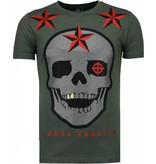 Local Fanatic Rough Player Skull - Rhinestone T-shirt - Green