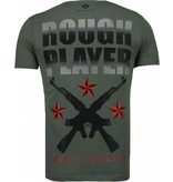 Local Fanatic Rough Player Skull - Rhinestone T-shirt - Green