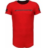 John H Exclusief Zipped Chest - T-Shirt - Red