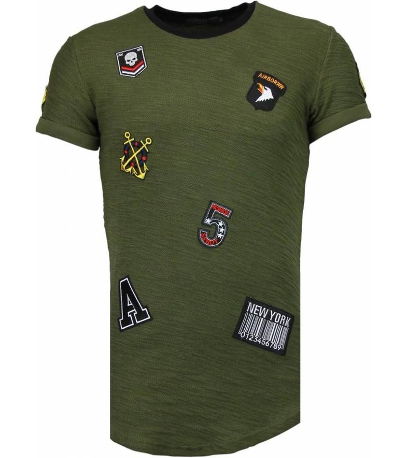 John H Exclusief Military Patches - T-Shirt - Green