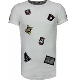 John H Exclusief Military Patches - T-Shirt - White