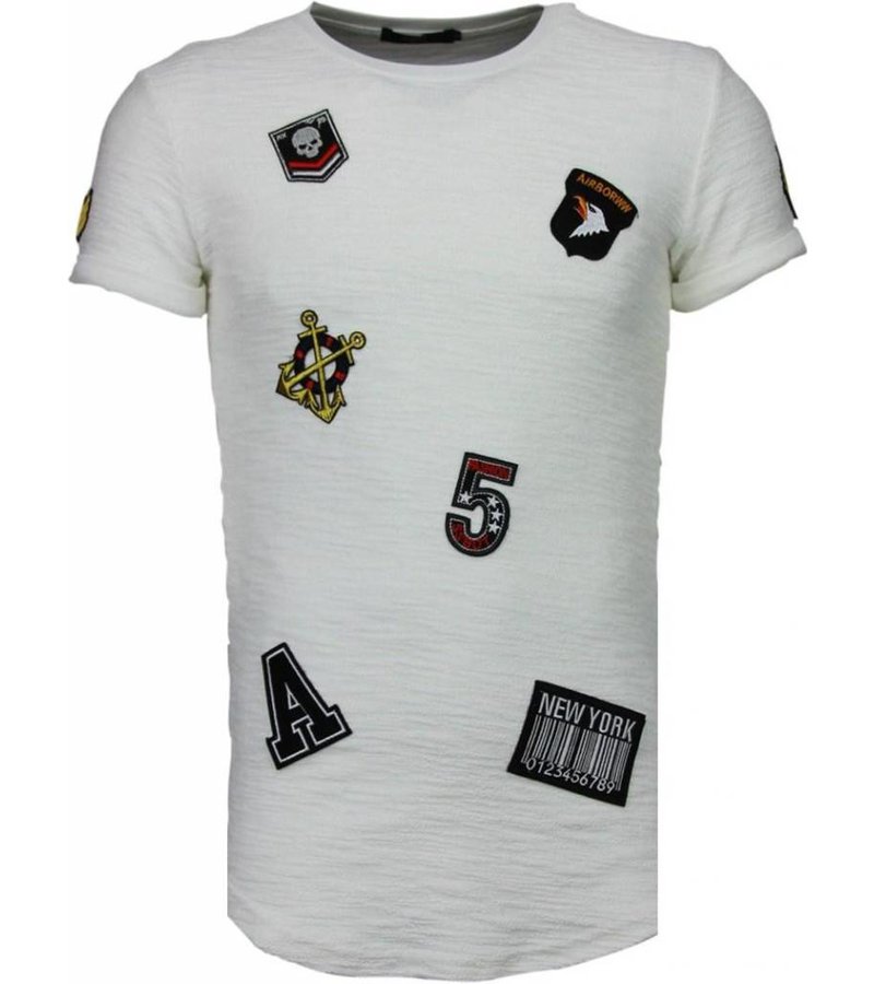 John H Exclusief Military Patches - T-Shirt - White