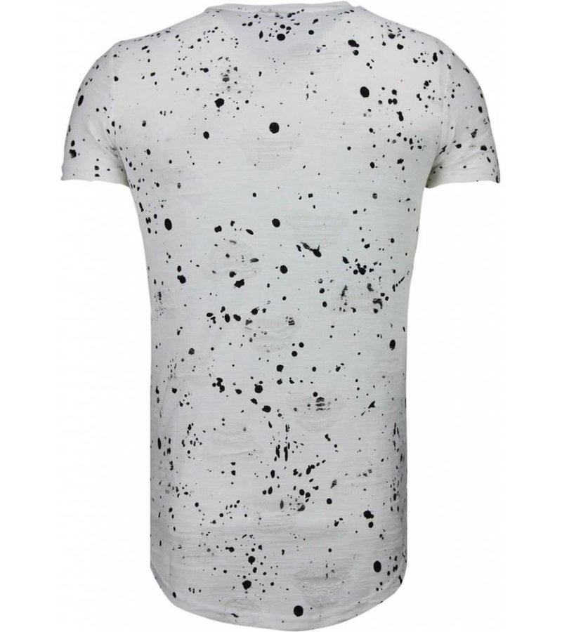 John H Exclusief Military Patches Paint Splash - T-Shirt - White