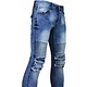 Exclusive Jeans - Slim Fit Biker Jeans Washed Damaged Knee Light - Blue