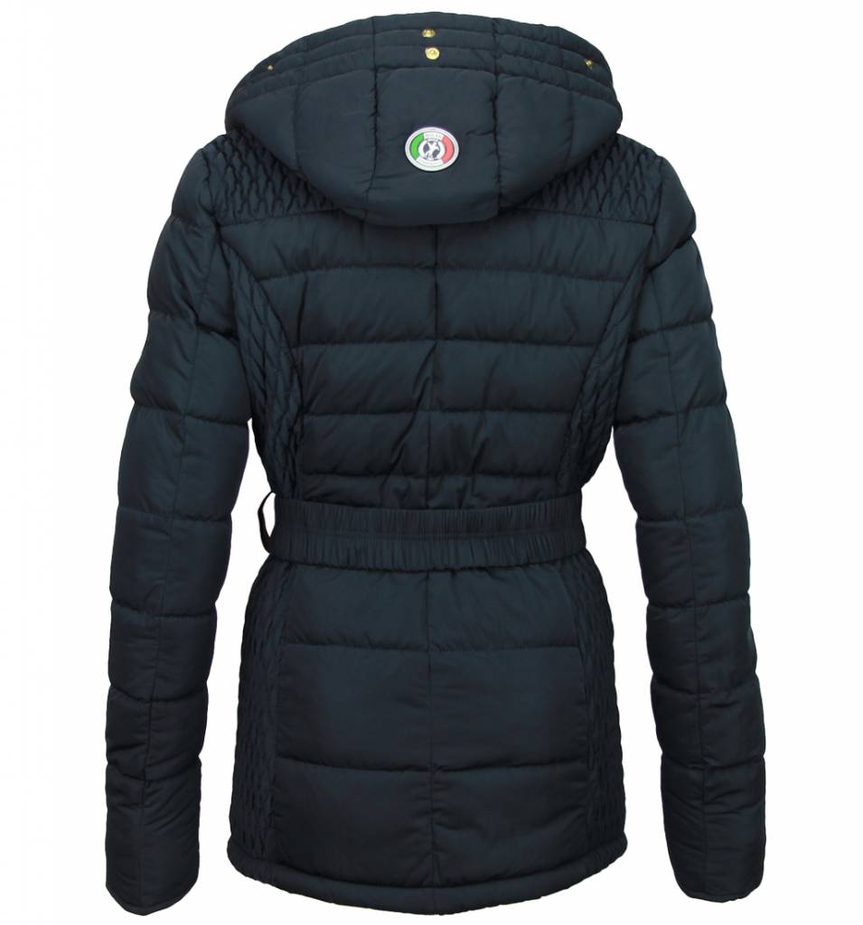 Fur Collar Coat - Women's Winter Coat Short - Black - Styleitaly.eu