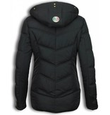 Milan Ferronetti Fur Collar Coat - Women's Winter Coat Short- Basic Fit Exclusive - Black