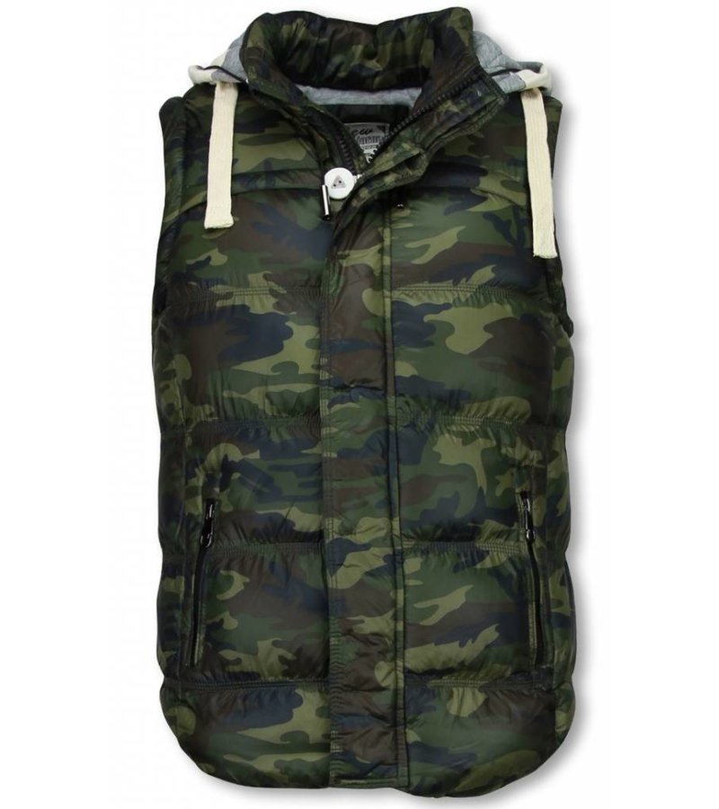 Yole Bodywarmer - Hooded Camouflage - Green