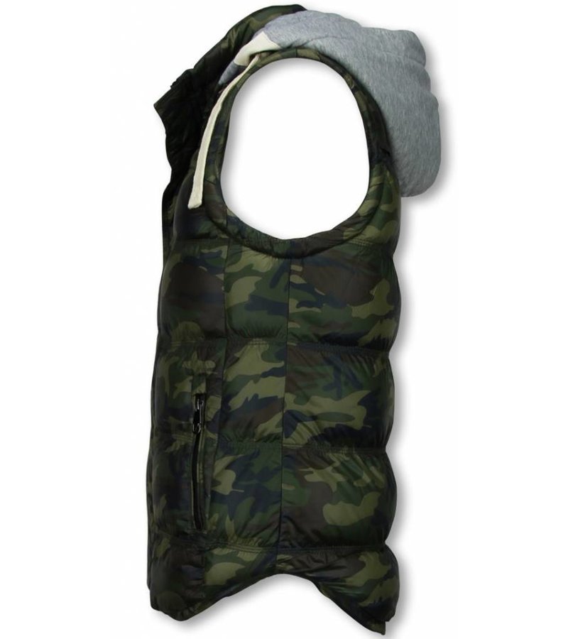 Yole Bodywarmer - Hooded Camouflage - Green