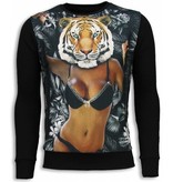 Local Fanatic Tiger Chick - Sweater - Black