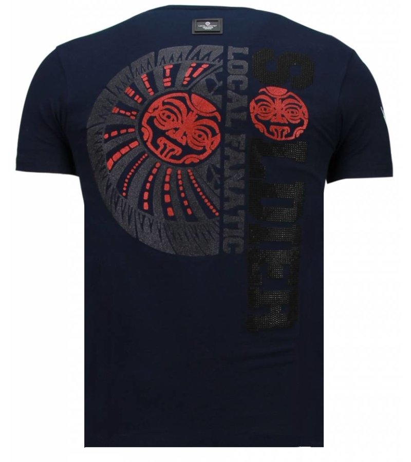 Local Fanatic The Rock - Rhinestone T-shirt - Navy