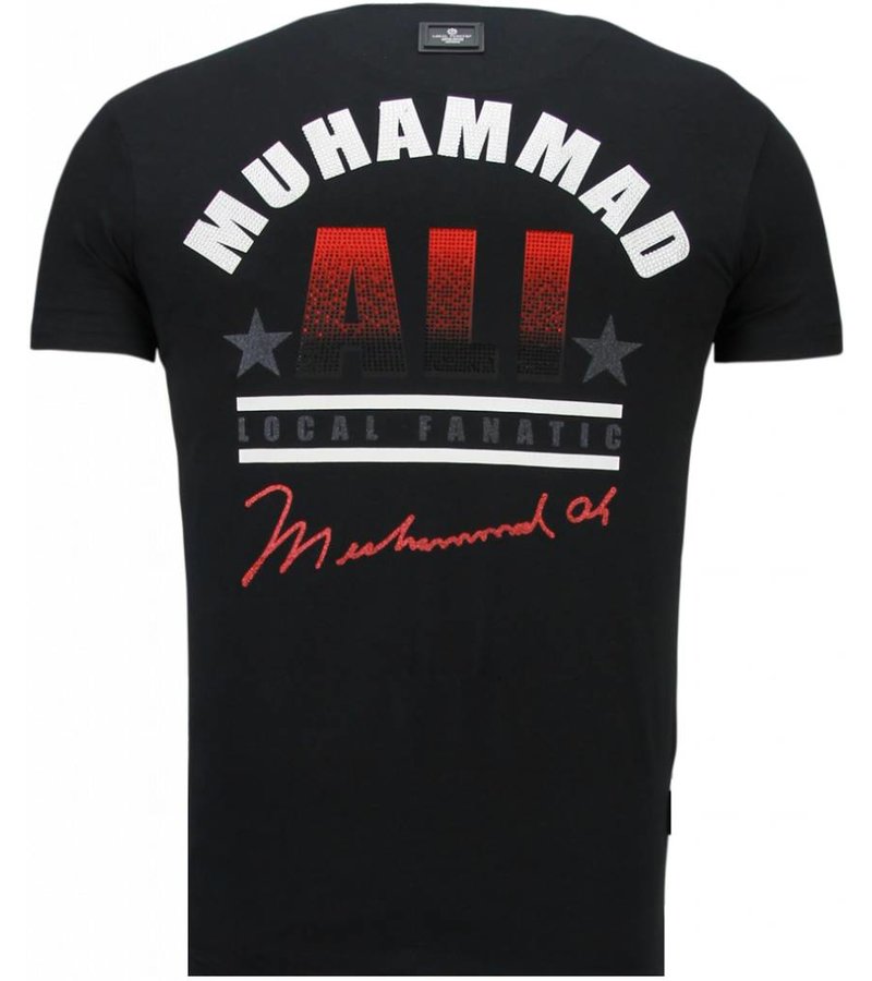 Local Fanatic Muhammad Ali - Rhinestone T-shirt - Black