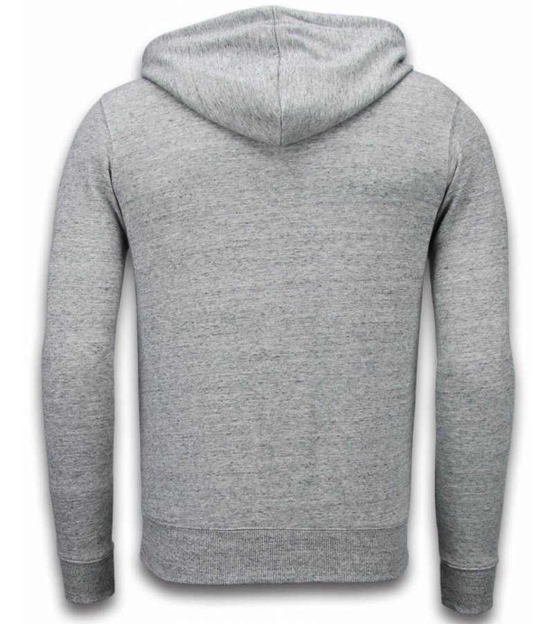 Enos Casual Hoodie - Embroidery American Heritage - Grey