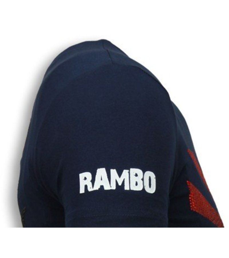 Local Fanatic Rambo Shine - Rhinestone T-shirt - Navy