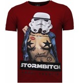 Local Fanatic Stormbitch - Rhinestone T-shirt - Burgundy