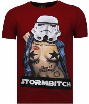 Local Fanatic Stormbitch - Rhinestone T-shirt - Burgundy