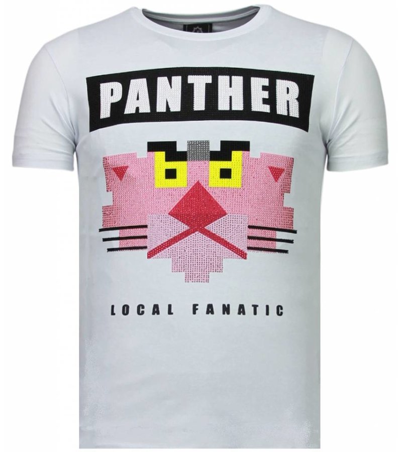 Local Fanatic Panther For A Cougar - Rhinestone T-shirt - White