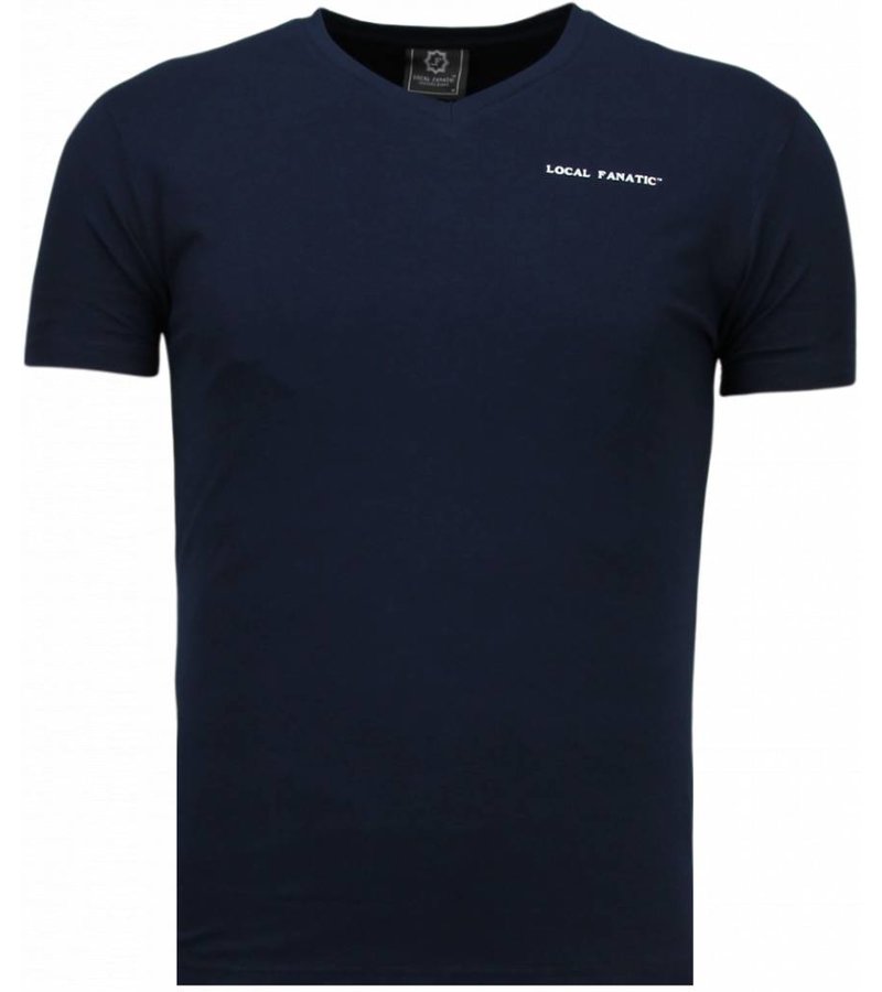 Local Fanatic Basic Exclusieve V Neck - T-Shirt - Blue