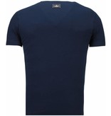 Local Fanatic Basic Exclusieve V Neck - T-Shirt - Blue