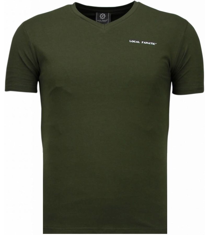 Local Fanatic Basic Exclusieve V Neck - T-Shirt - Green