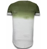 John H Flare Effect T-shirt - Long Fit Shirt Dual Colored - Green