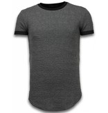 John H 3D Encrypted T-shirt - Long Fit Shirt Zipped - Grey