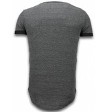 John H 3D Encrypted T-shirt - Long Fit Shirt Zipped - Grey