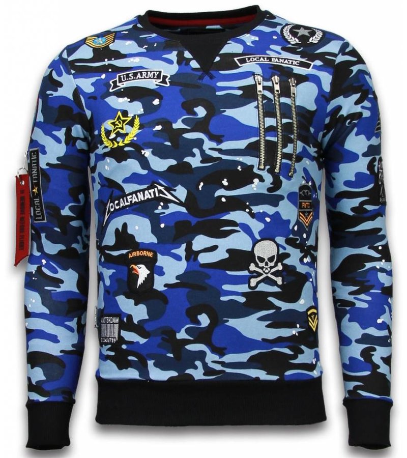 Local Fanatic Exclusief Camo Embroidery - Sweater Patches - Blue