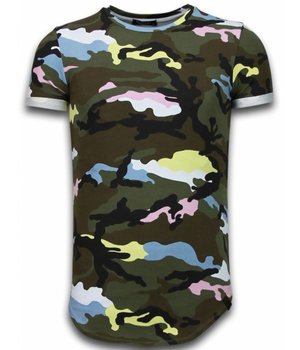 Uniplay Known Camouflage T-shirt - Long Fit Shirt Army - Pink