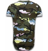 Uniplay Known Camouflage T-shirt - Long Fit Shirt Army - Pink