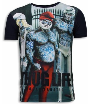 Local Fanatic Thug Life - Digital Rhinestone T-shirt - Navy