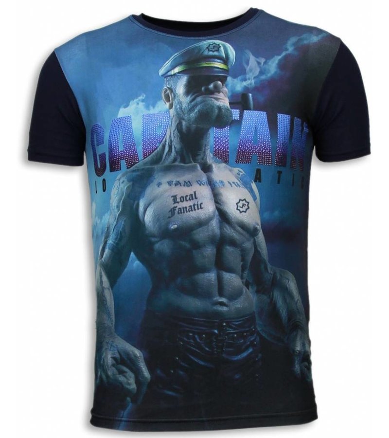 Local Fanatic Captain Sailor Man - Digital Rhinestone T-shirt - Navy