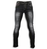 Black Ace Basic Jeans - Black Stone Washed Regular Fit - Black