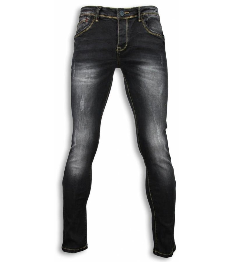 Black Ace Basic Jeans - Black Stone Washed Regular Fit - Black