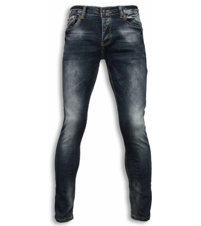 Black Ace Basic Jeans - Blue Stone Washed Regular Fit - Blue