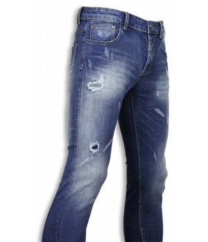 Black Ace Basic Jeans - Blue Damaged Regular Fit - Blue