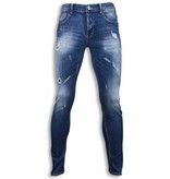 Black Ace Basic Jeans - Blue Damaged Regular Fit - Blue