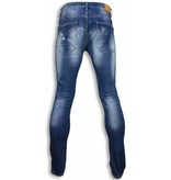 Black Ace Basic Jeans - Blue Damaged Regular Fit - Blue