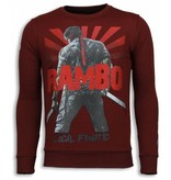 Local Fanatic Rambo - Rhinestone Sweater - Burgundy