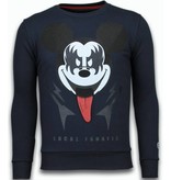 Local Fanatic Kiss My Mickey - Rhinestone Sweater - Navy