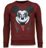 Local Fanatic Kiss My Mickey - Rhinestone Sweater - Burgundy