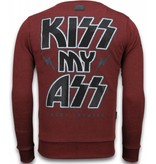 Local Fanatic Kiss My Mickey - Rhinestone Sweater - Burgundy