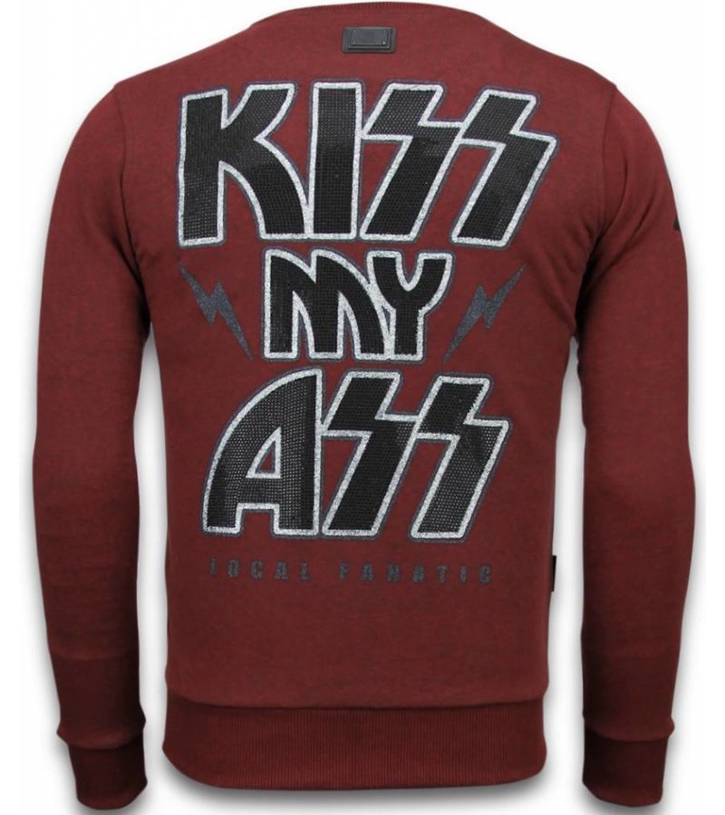 Local Fanatic Kiss My Mickey - Rhinestone Sweater - Burgundy